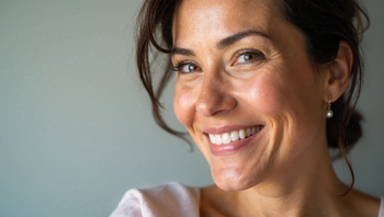 Woman in her early thirties with healthy, firm skin and natural radiance demonstrating the results of proactive collagen support