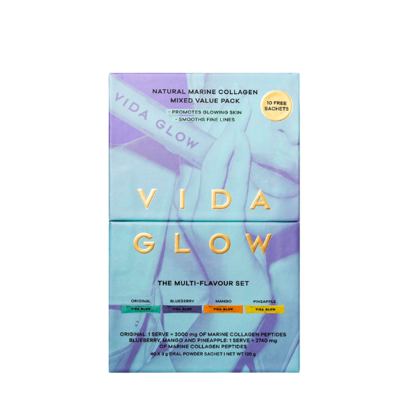 Vida Glow Natural Marine Collagen Mixed Pack - 40 x 3g Sachets