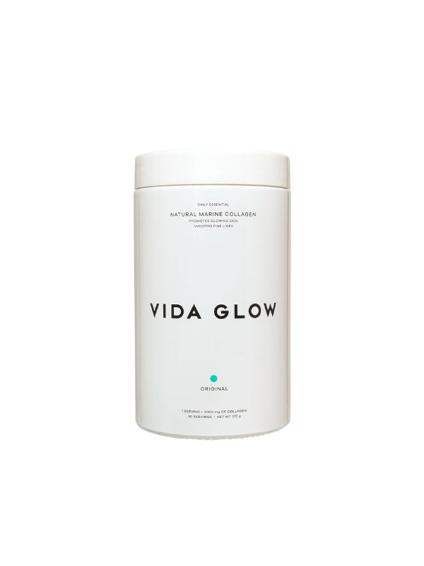 Vida Glow Natural Marine Collagen Powder 270g - New Glass Jar